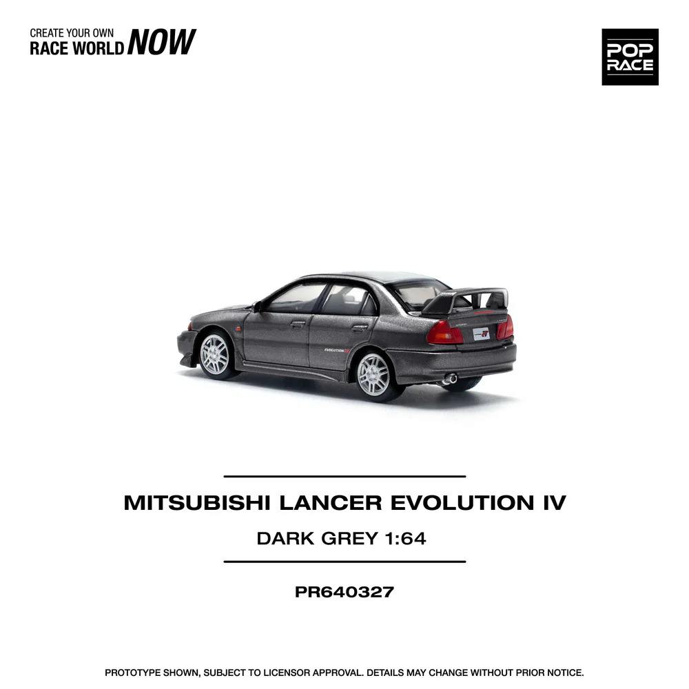 Mitsubishi Lancer Evolution IV Dark Grey, 1:64 Scale (Grey) - Image 5