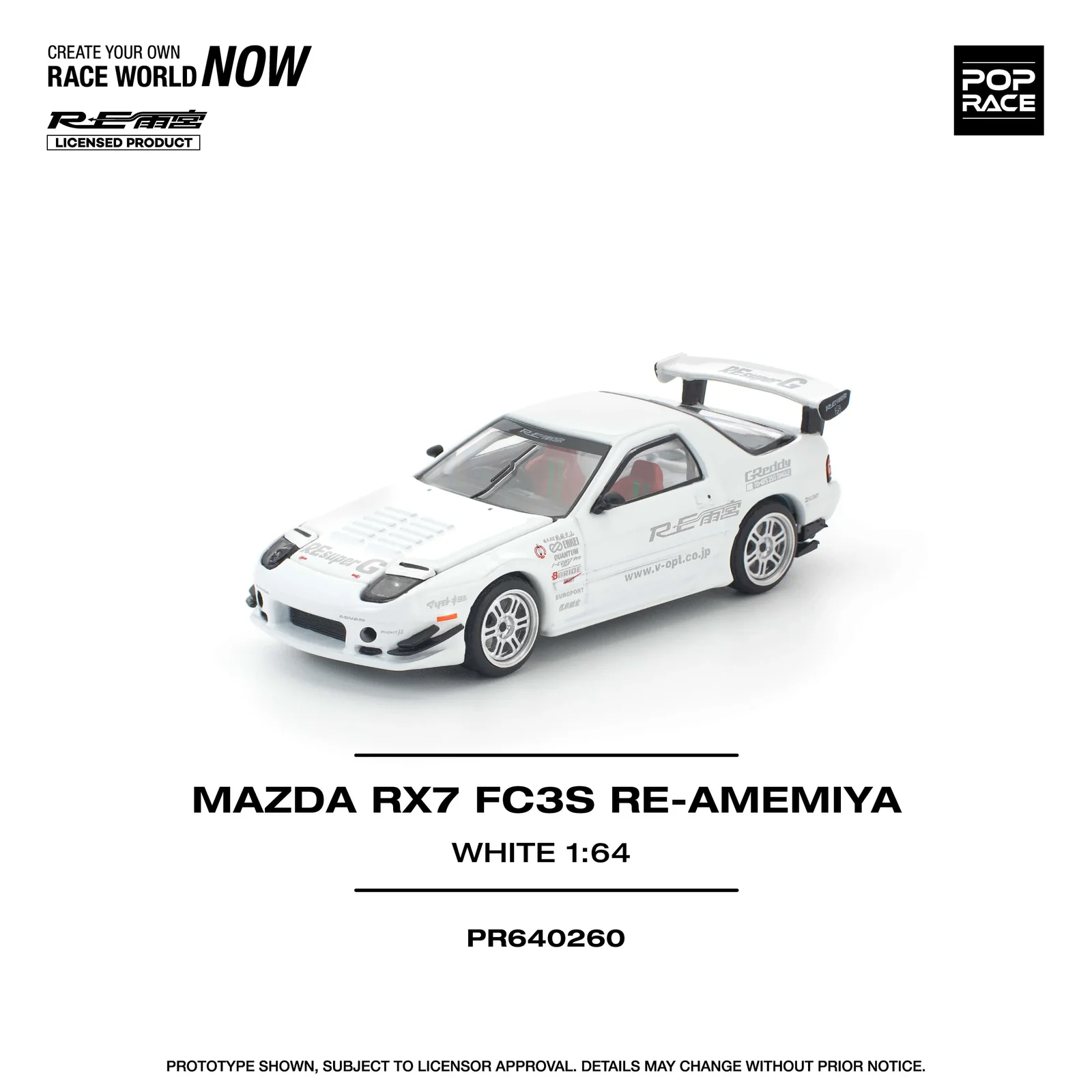 Mazda RX7 FC3S Re-Amemiya, 1:64 Scale (White)