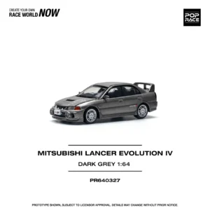 Mitsubishi Lancer Evolution IV Dark Grey, 1:64 Scale (Grey)
