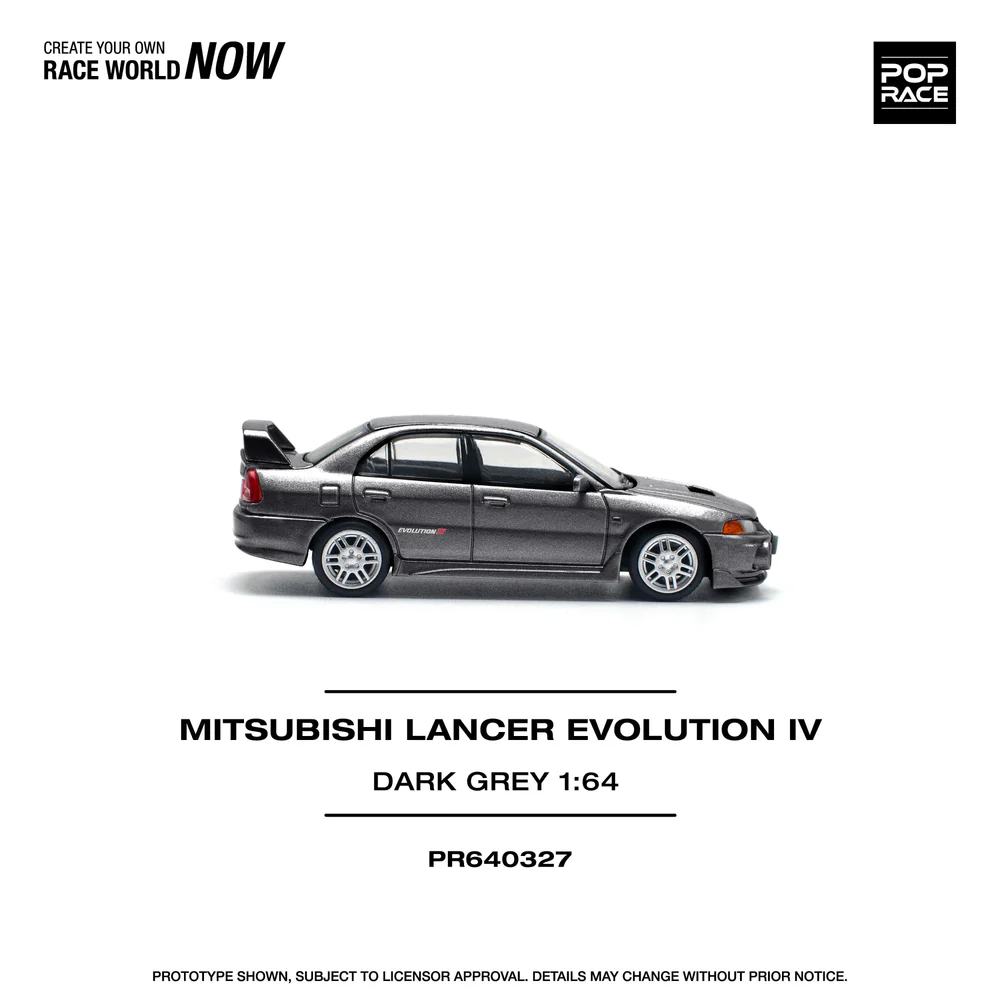 Mitsubishi Lancer Evolution IV Dark Grey, 1:64 Scale (Grey) - Image 2