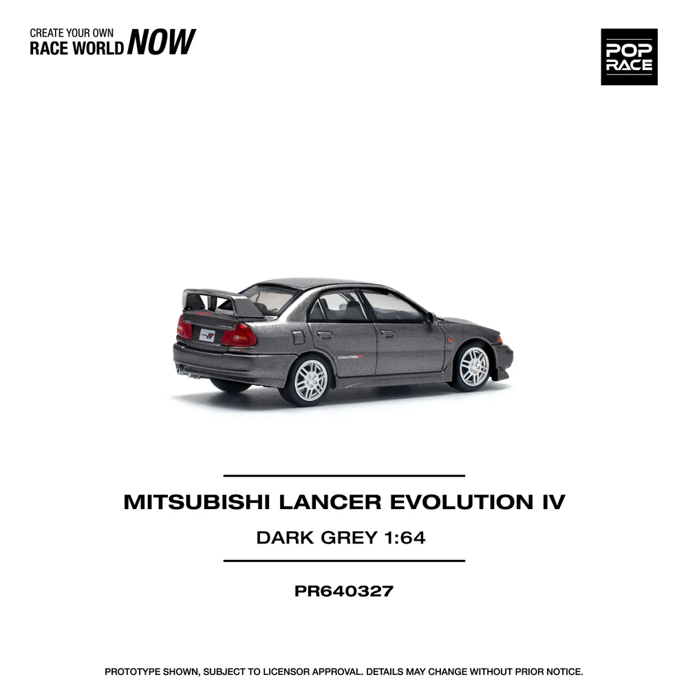 Mitsubishi Lancer Evolution IV Dark Grey, 1:64 Scale (Grey) - Image 3