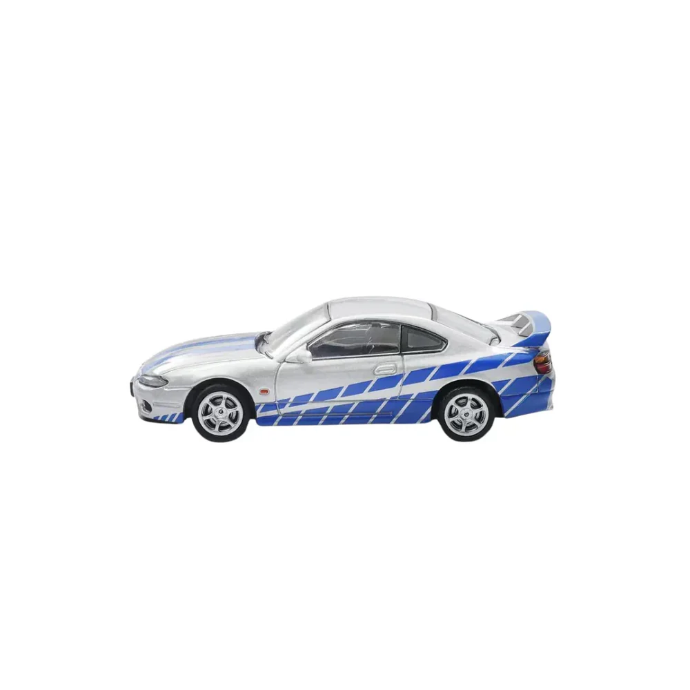 Nissan Silvia S15 Livery, 1:64 Scale (Silver with Blue) - Image 2