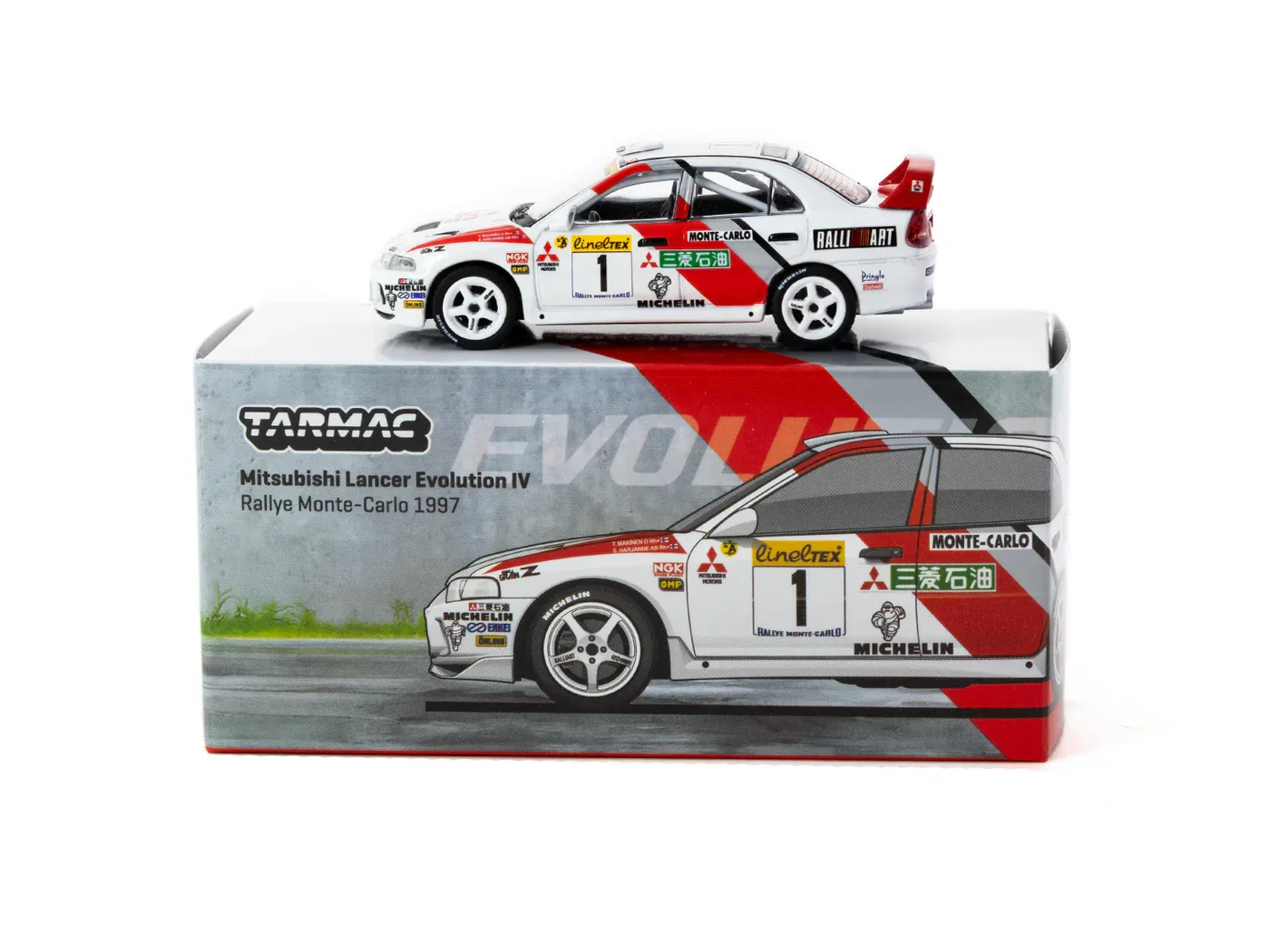 Mitsubishi Lancer Evolution IV Rallye Monte-Carlo 1997 #1 - Global64, 1:64 Scale (White) - Image 3