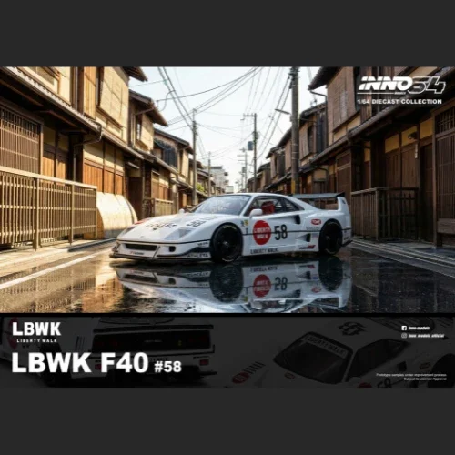 LBWK F40 (White), 1:64 Scale (Chance of Red Chase Car) - Image 2
