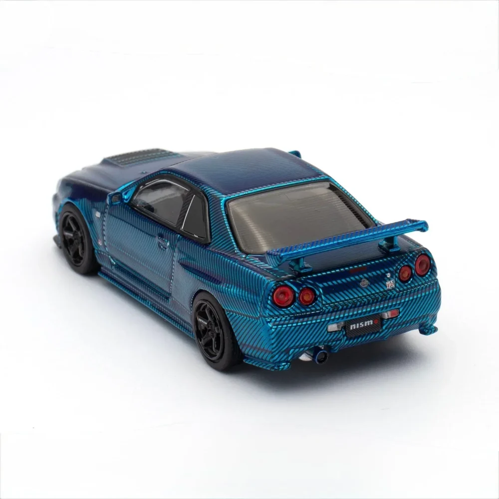 Skyline GT-R R34 CLDC Magazine Edition,1:64 Scale (Chrome Blue) - Image 4