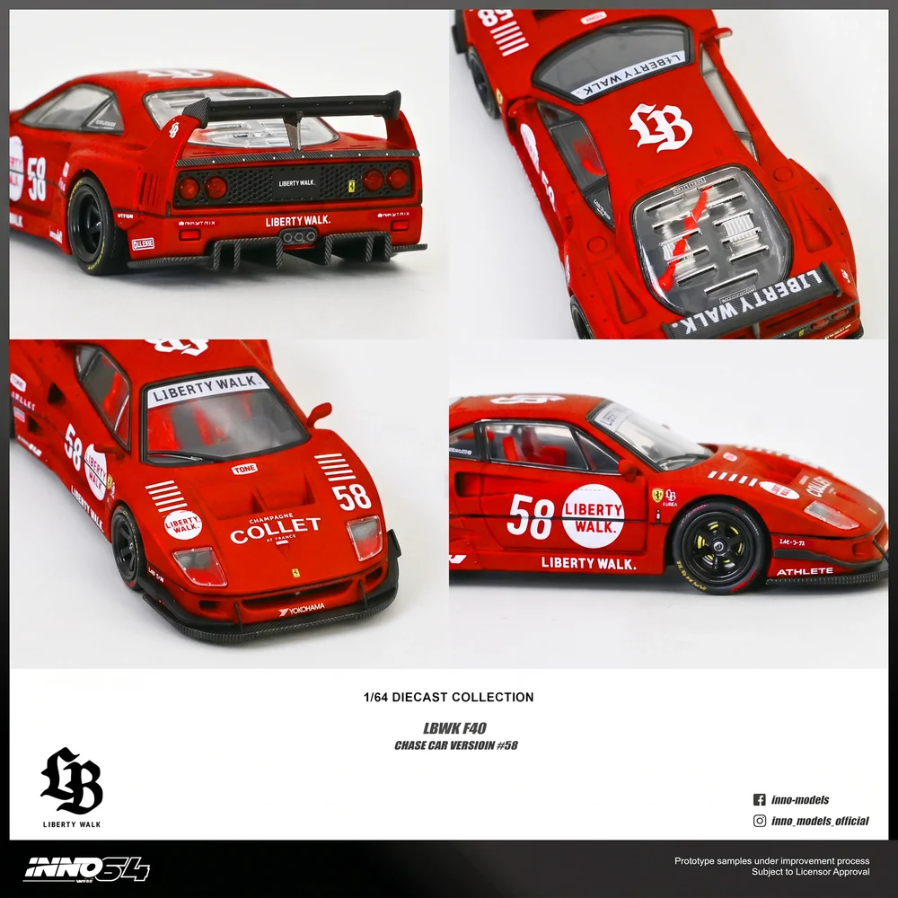 LBWK F40 (White), 1:64 Scale (Chance of Red Chase Car) - Image 6