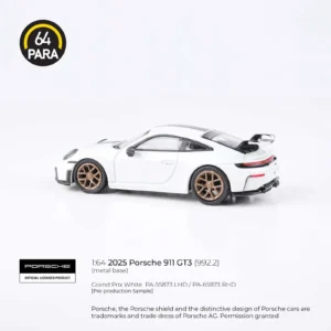 Porsche 911 GT3 (992.2) 2025, 1:64 Scale (White)