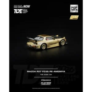 *TDE 2026* Mazda RX-7 FD3S RE-Amemiya with Carbon Fiber Hood (Open Hood with Engine Details), 1:64 Scale