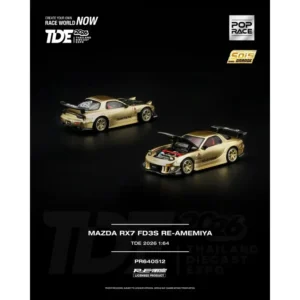 *TDE 2026* Mazda RX-7 FD3S RE-Amemiya with Carbon Fiber Hood (Open Hood with Engine Details), 1:64 Scale