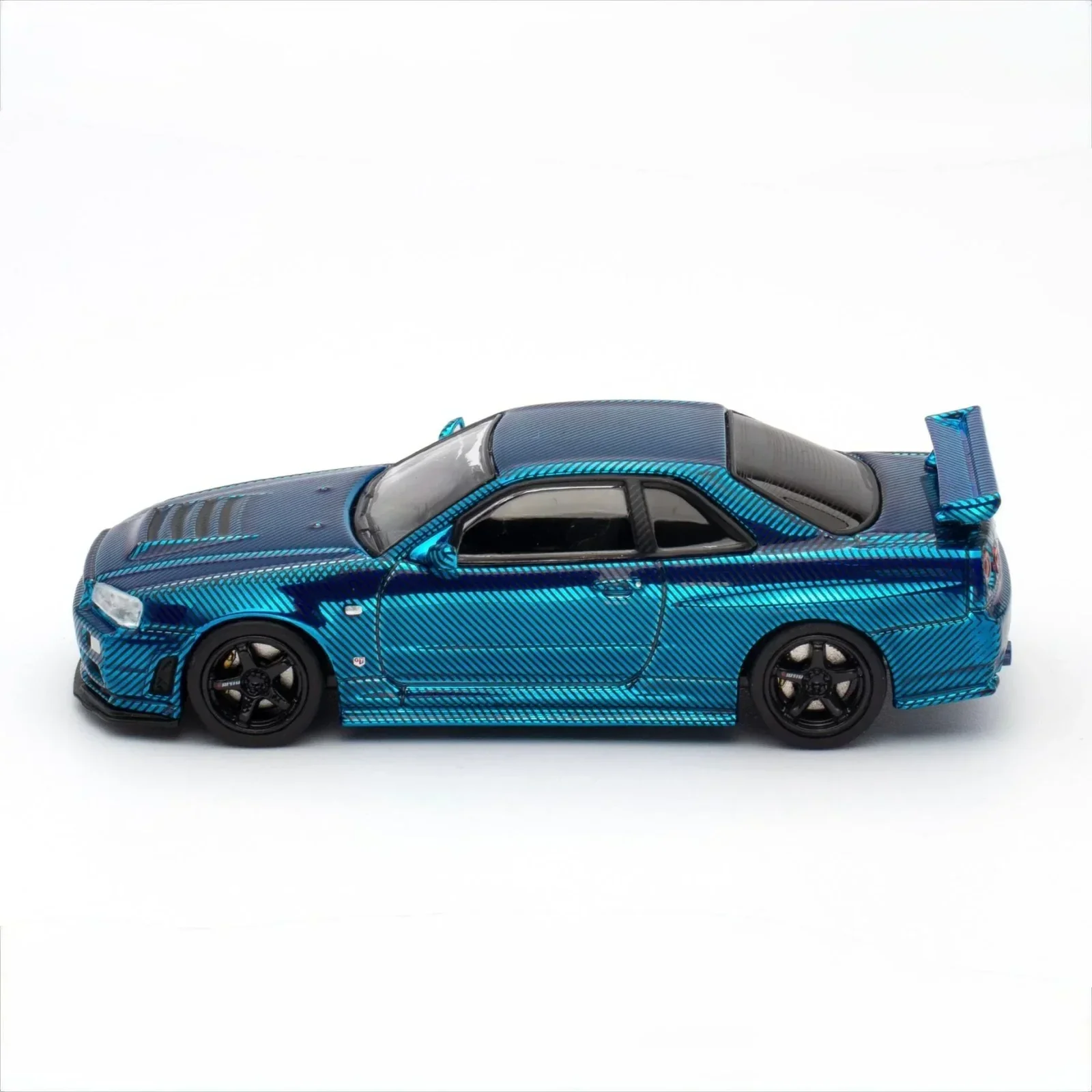 Skyline GT-R R34 CLDC Magazine Edition,1:64 Scale (Chrome Blue) - Image 3