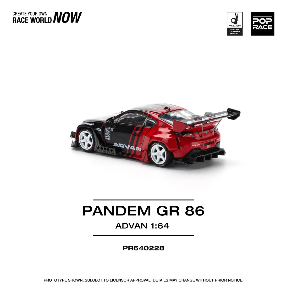 Pandem GR 86 Advan, 1:64 Scale (Red) - Image 3