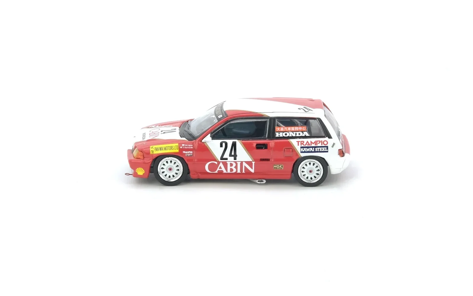 Honda Civic SI E-AT #24 Cabin Macau Guia Race 1988 2ND 1600CC Class Tomohiko Tsutsumi, 1:64 Scale - Image 2